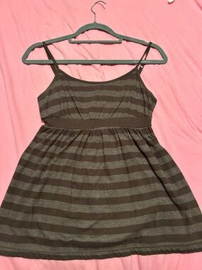 Aeropostale Brown Striped Tank Top